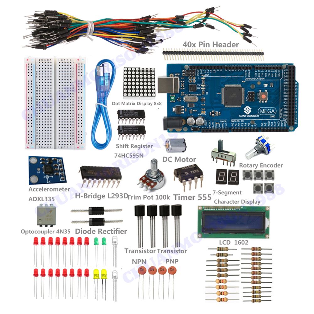 Sunfounder Mega 2560 R3 Project Super Starter Kit For Arduino Uno R3 Nano Ebay 6708