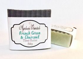French Green & Charcoal Three Butter Soap
