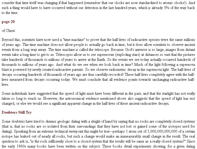 Christian view of radiometric dating