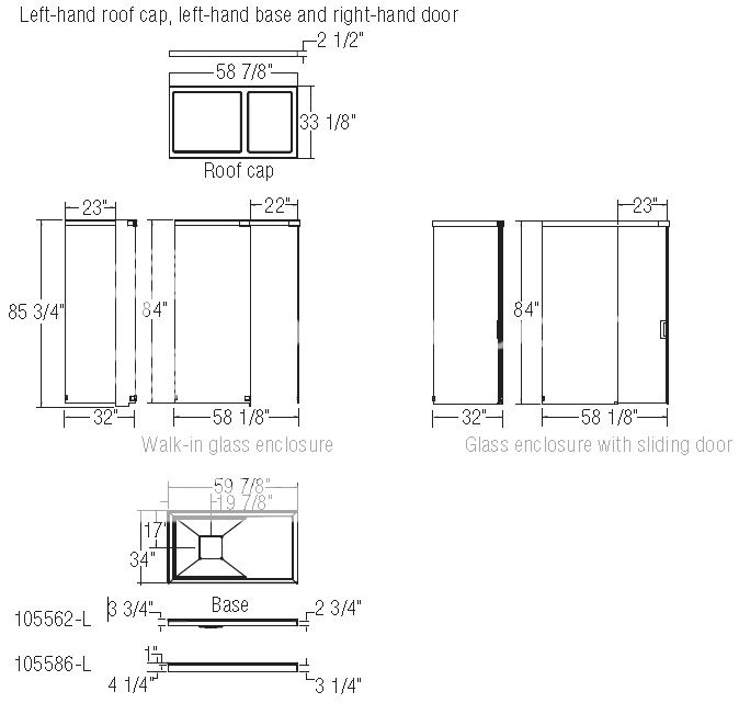 MAAX 60" x 34" Expose 5 16" Frameless Corner Jetted Shower Unit Enclosure Combo