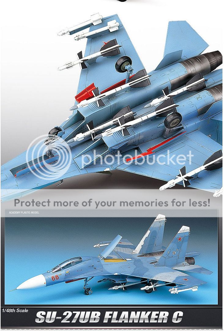 NEW SU-27UB Flanker C 1/48 Academy Model Kit Fighter Aircraft Russia ...